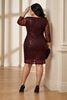 Immagine di ELEGANT BURGUNDY SEQUENCE DRESS PERFECT FORSPECIAL OCCASIONS